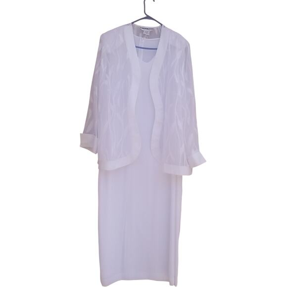 Dana Kay Womens Dress& Cardigan Chiffon 2 Pc Dress Formal Size Plus 20 W - Picture 1 of 16